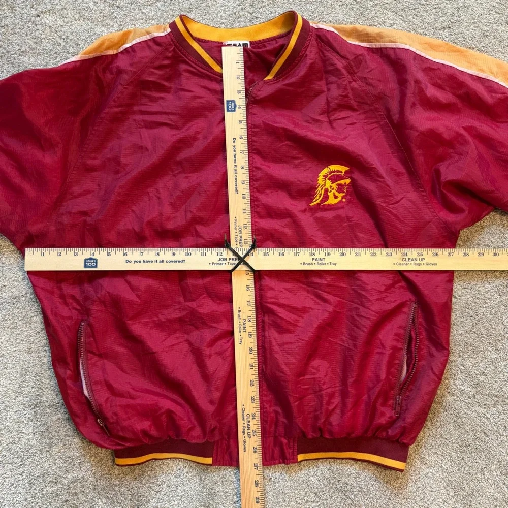 Vintage Team Edition USC Trojans Windbreaker Jacket Red Gold Full Zip Mens XL
